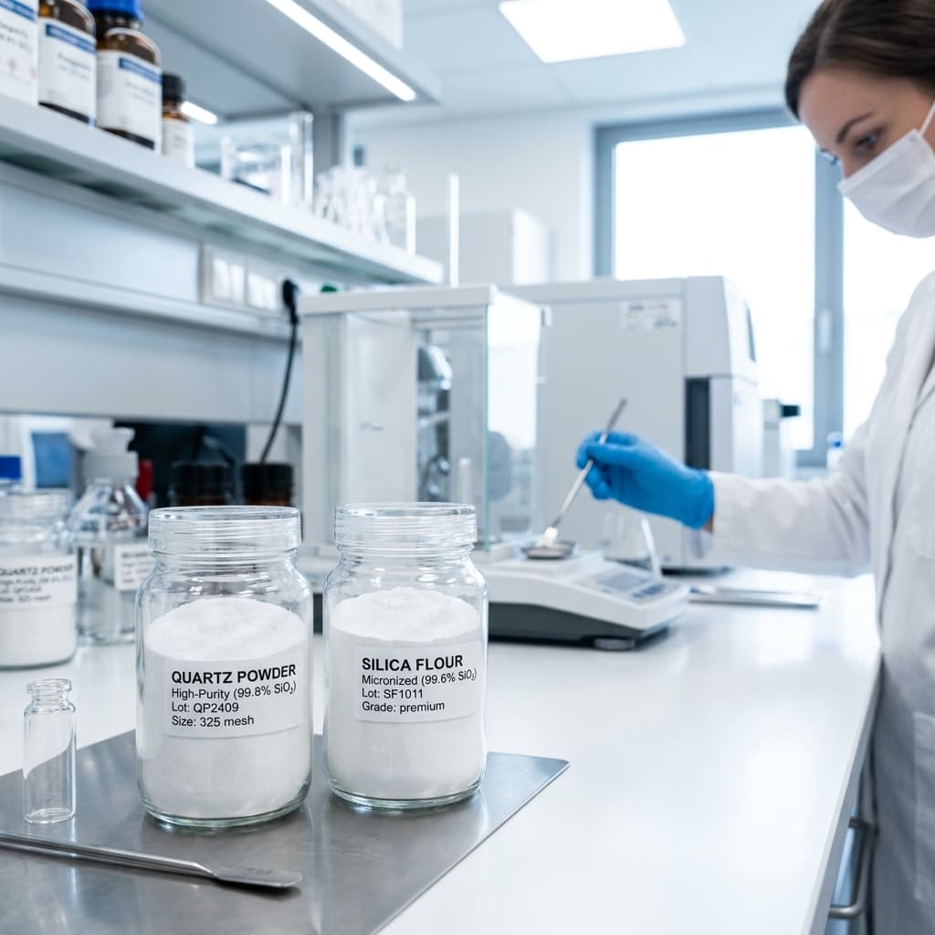 High-purity industrial mineral samples in a professional laboratory