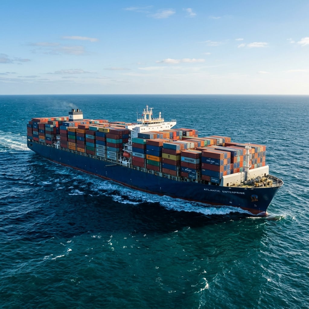 Industrial vessel at sea